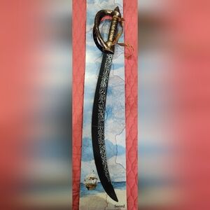Pirate Sword Decorative Black and Gold Sword